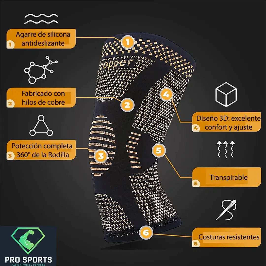 Rodillera de Compresión de Cobre | Copper - Pro Sports Peru