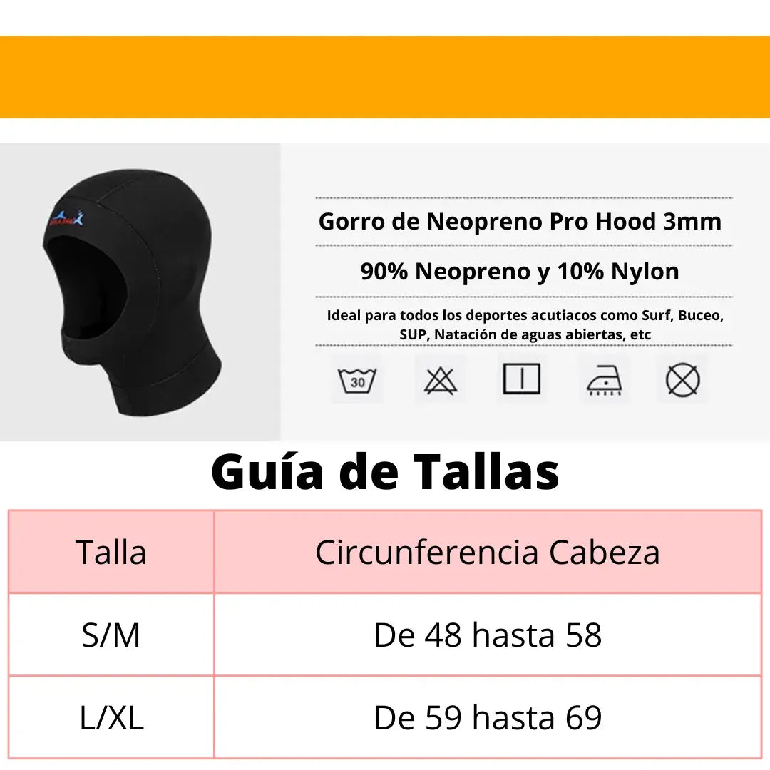 Gorro de Neopreno Tallas