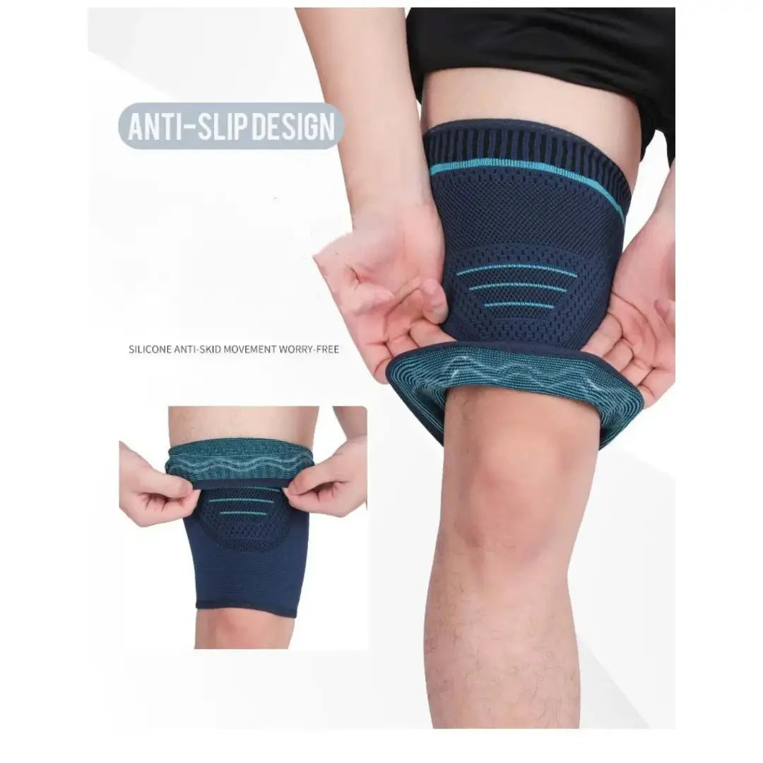Comparación de musleras deportivas que muestra la diferencia entre el tejido seamless sin costuras y un modelo estándar.