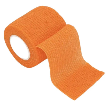 Rollo de vendaje autoadherente Coban de 5 cm color naranja, cinta elástica de compresión para deportistas.