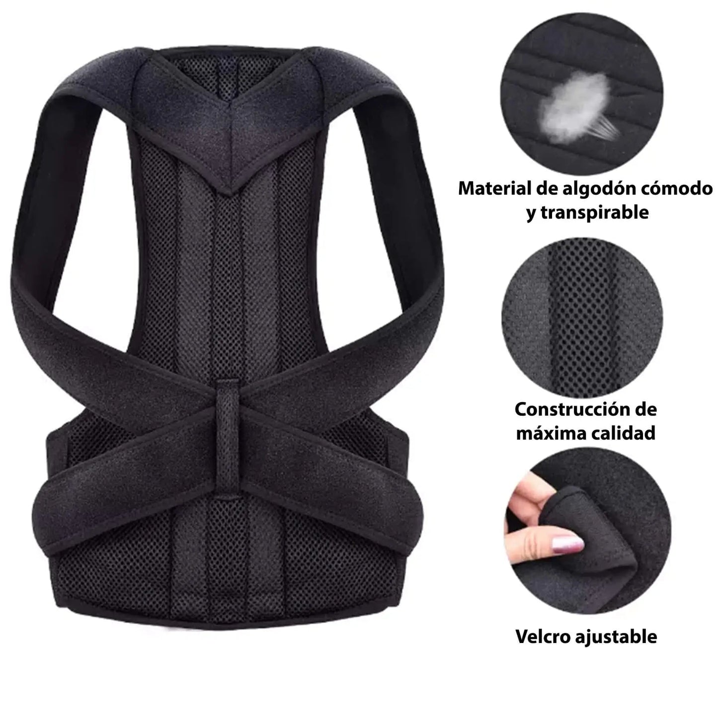 Corrector de Postura Ajustable Con Soporte Unisex - Pro Sports Peru