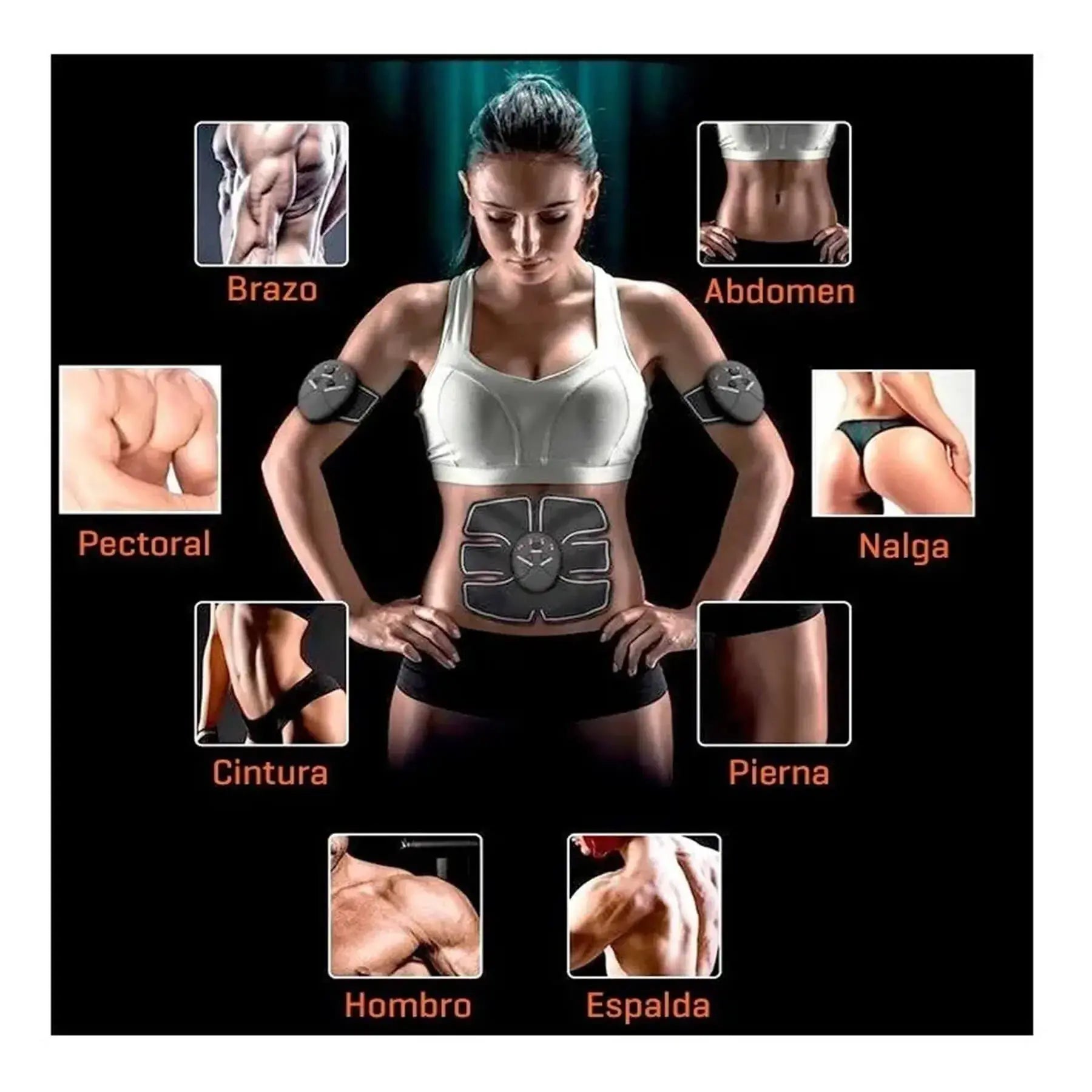 Electro estimulador Muscular - tonifica abdominales brazos Fitness