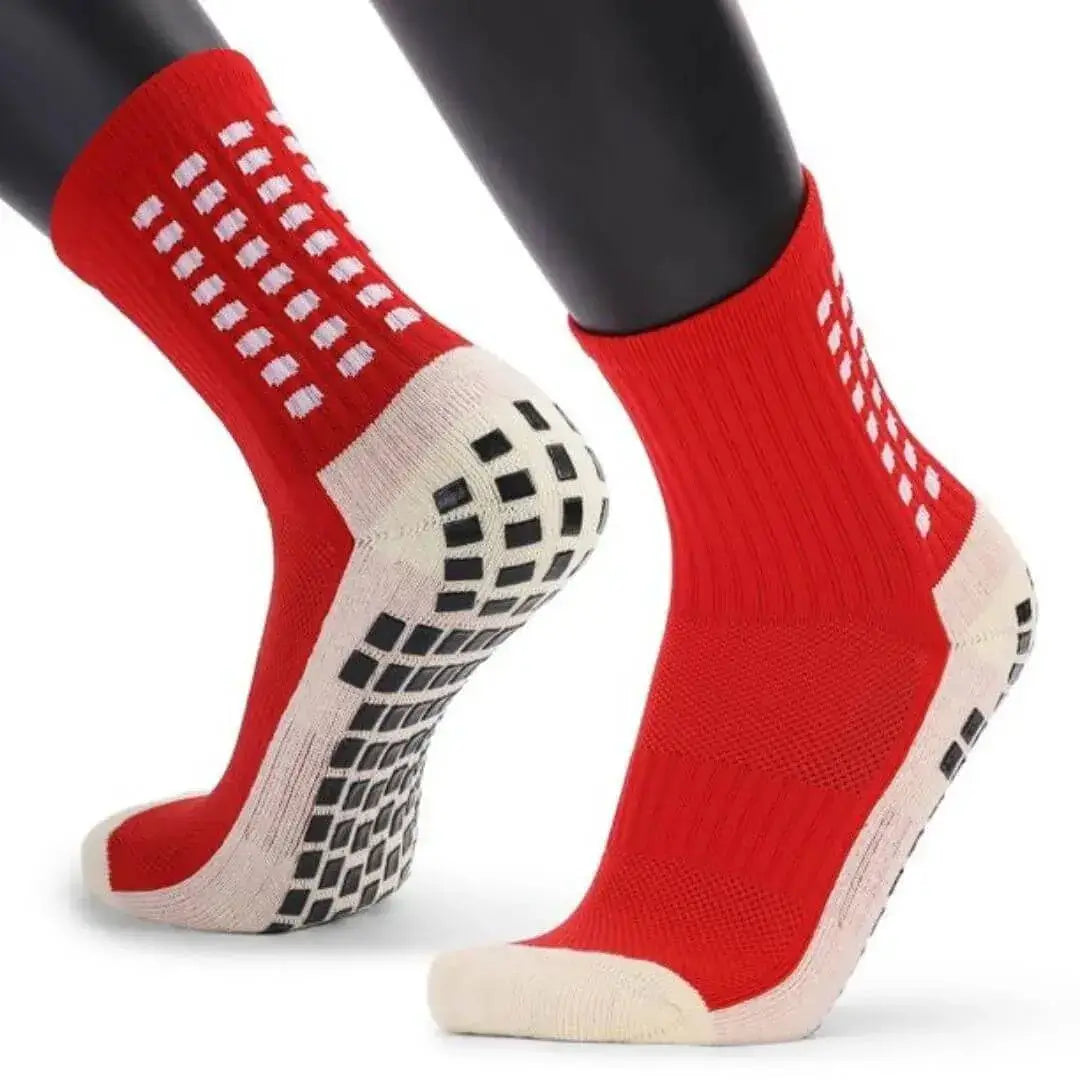 Presentación del empaque oficial de las medias antideslizantes Pro Socks con etiquetas informativas listas para venta minorista.