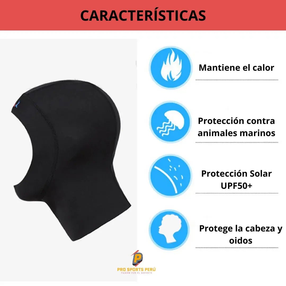 Gorro de Neopreno 3mm | Pro Hood - Pro Sports Peru