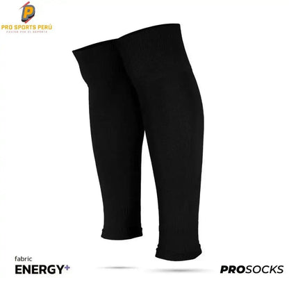 Medias de fútbol sin pie precortadas ProSocks color negro con tecnología Energy+.
