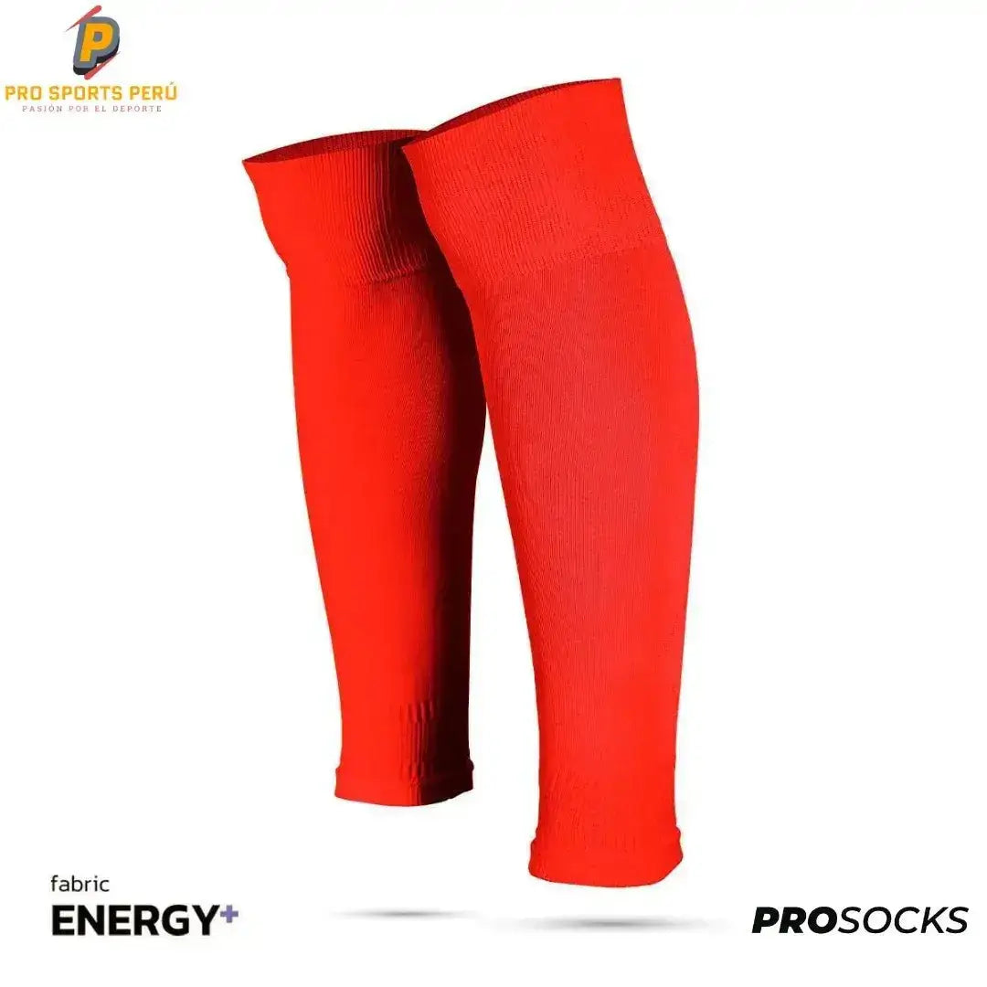 Medias precortadas de fútbol sin pie ProSocks color rojo para entrenamiento y partidos.