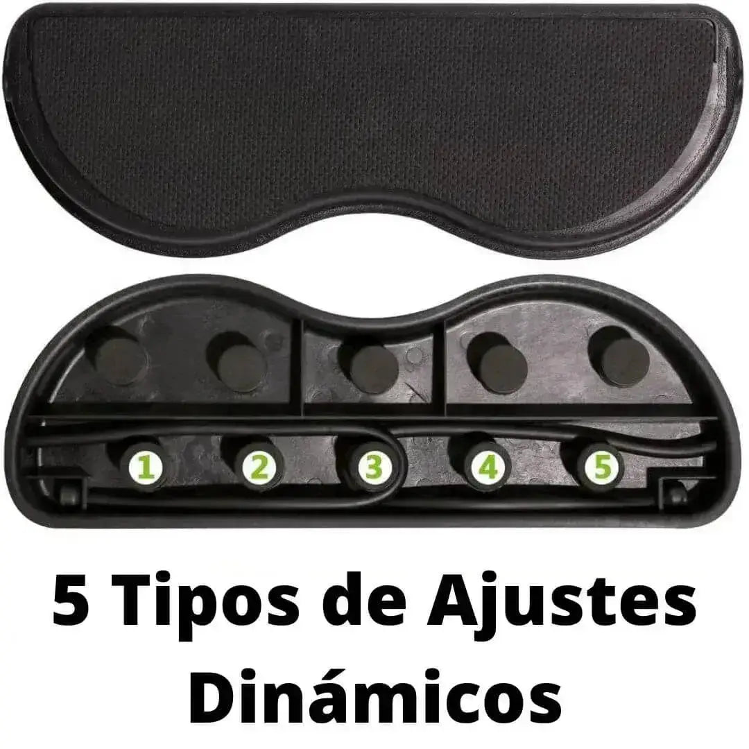 Detalle de la base inferior que muestra los 5 tipos de ajustes dinámicos para regular la tensión de las ligas elásticas.