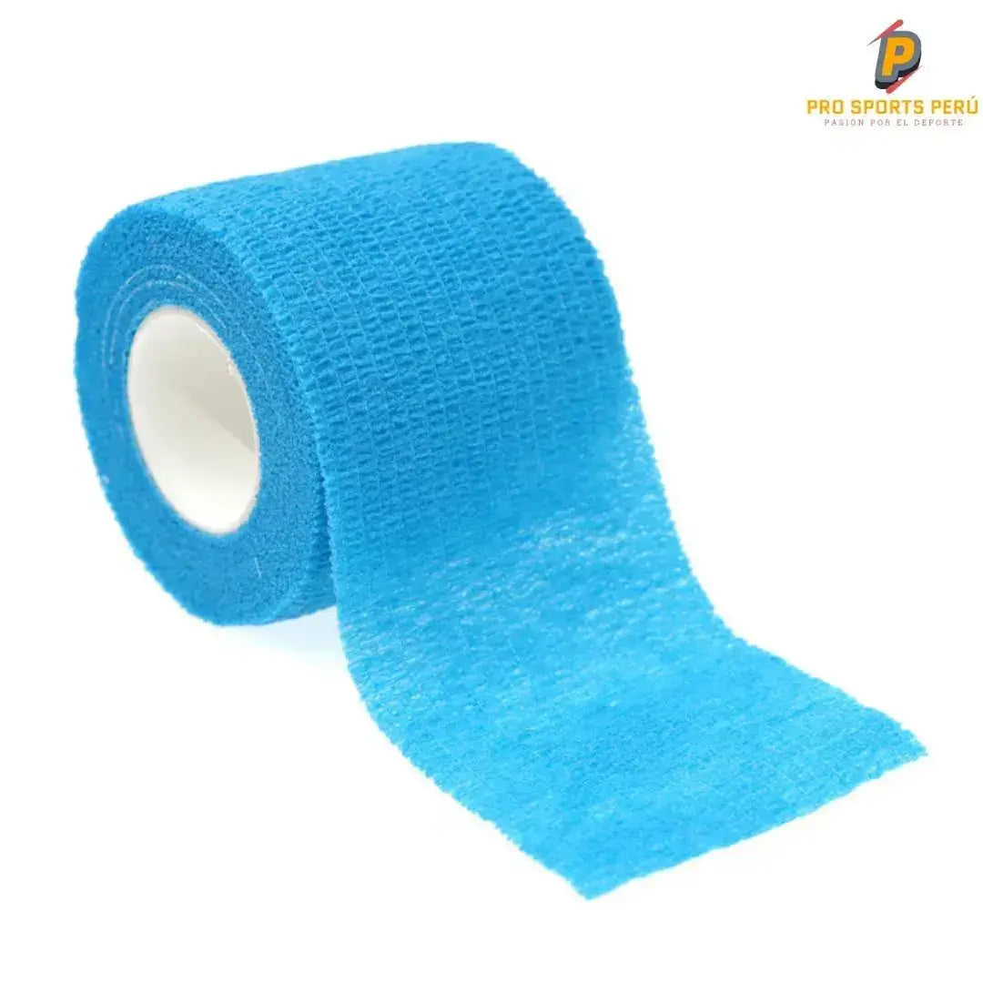 Rollo de venda cohesiva Coban de 5 cm color celeste Pro Tape de alta elasticidad.