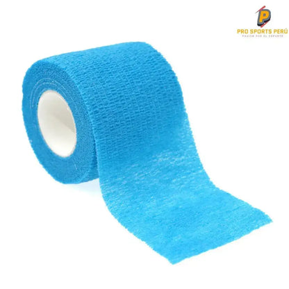 Rollo de venda cohesiva Coban de 5 cm color celeste Pro Tape de alta elasticidad.