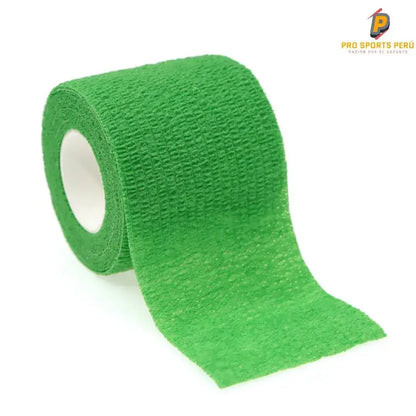 Rollo de venda autoadhesiva Coban de 5 cm color verde para fútbol y crossfit.