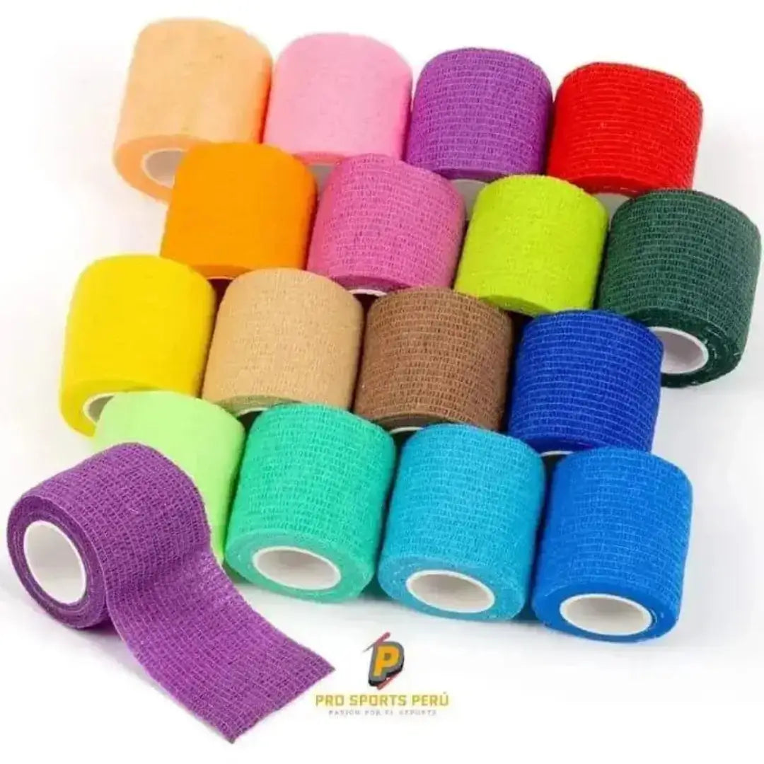 Rollo de venda Coban de 5 cm Pro Tape en variedad de colores para vendaje deportivo y médico.